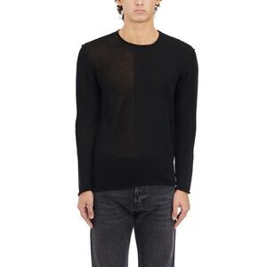 ISABEL BENENATO Sheer Knit Long Sleeve Sweater Men BLACK Sweaters & Cardigans